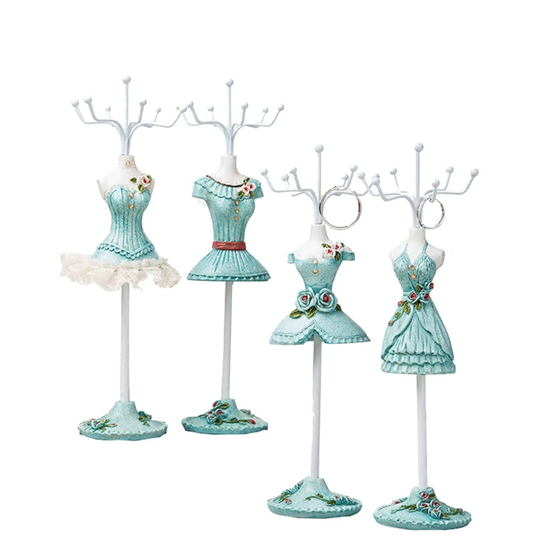 Jewelry Display Stand (Liva) Resin Mannequin Organizer 25×7.5×7.5 cm — Earrings & Necklace Holder