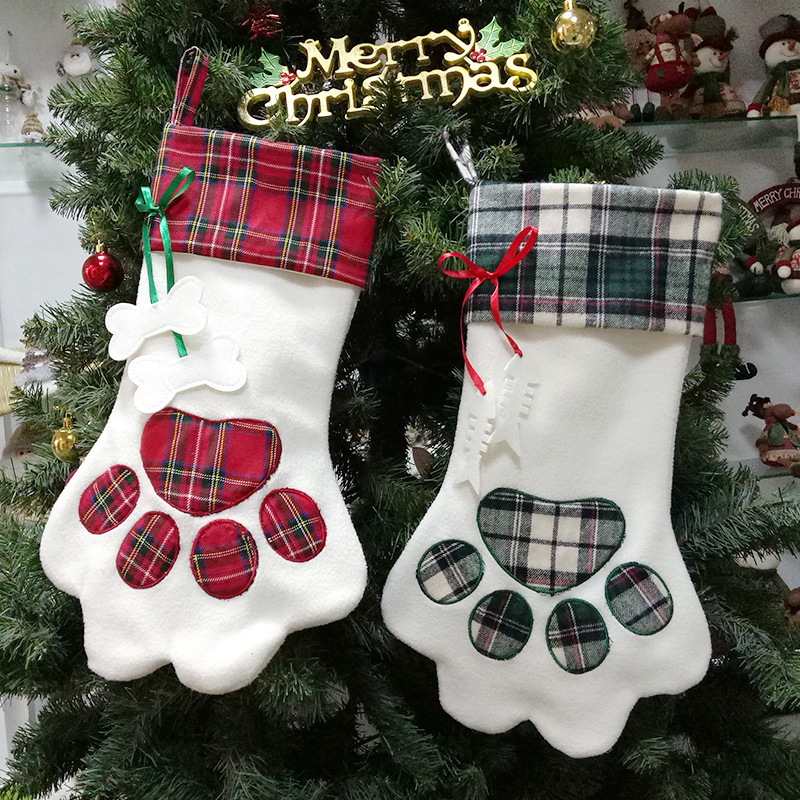 クリスマスの靴下のプレゼントの袋の新型のペットの犬の爪はクリスマスの装飾用品のキャンディーの袋の現物の卸売りを掛けます。|undefined