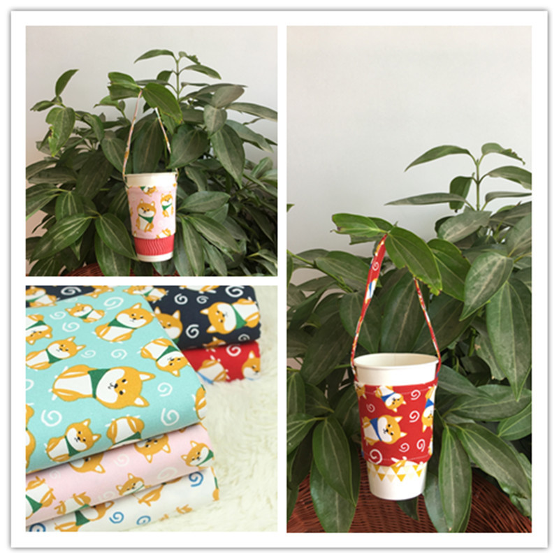 Shiba inu Perro Japonés leche té cubierta de dibujos animados lindo agua taza cubierta mano taza bolsa bebida bolso mano