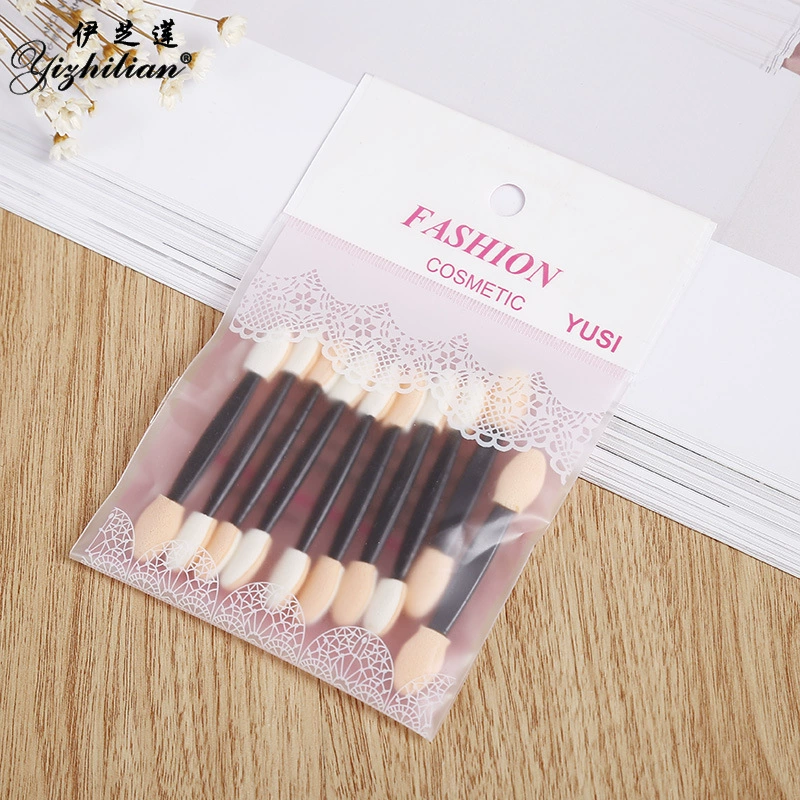 Brush, eye shadow, double-sided sponge, 10 pieces, new collection