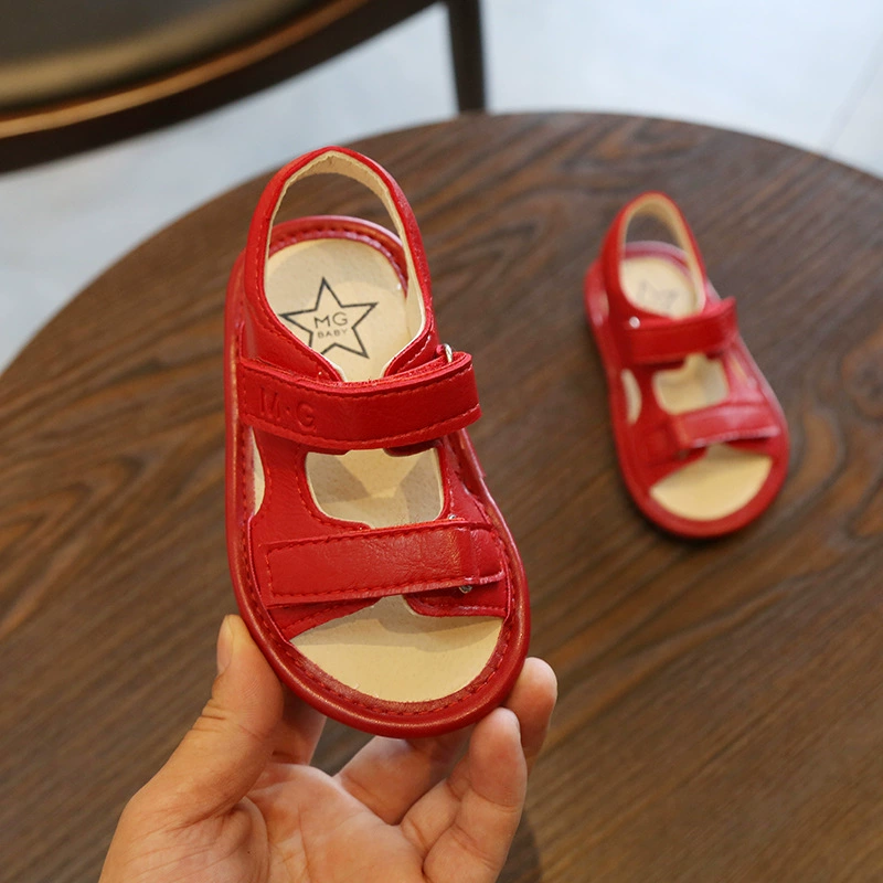 Детская пляжная обувь на мягкой подошве 2022, летняя Новинка, повседневная обувь для мальчиков, модные спортивные сандалии с открытым носком в Корейском стиле для девочек