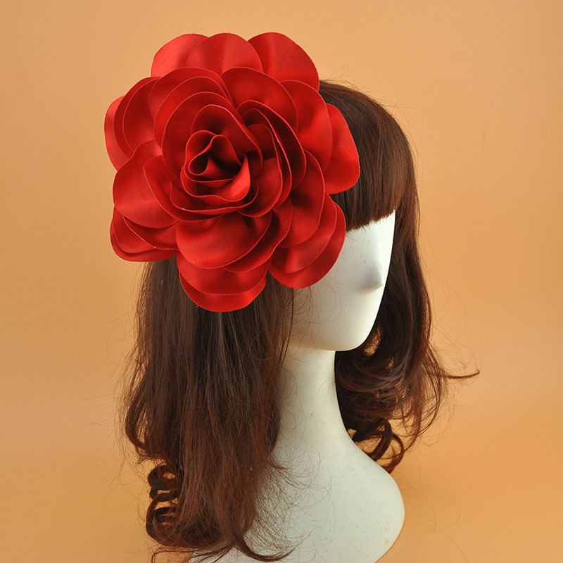 Accesorios para el cabello de flores de gran tamaño pasarela etapa rendimiento horquilla lateral clip accesorios exagerados fotografía de estudio foto accesorios de cabeza