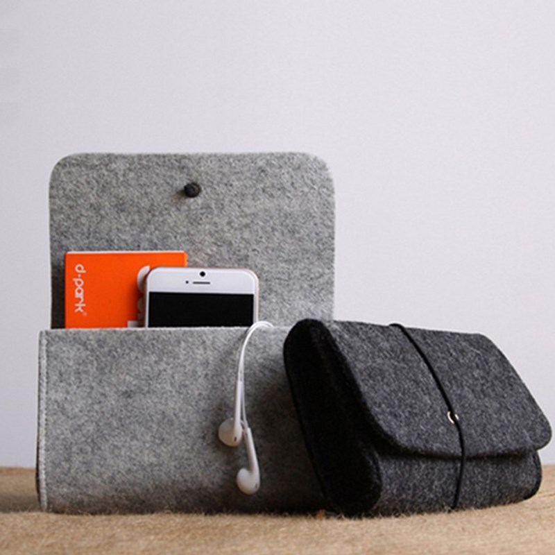 数码收纳包充电宝移动硬盘USB电源耳机整理袋毛毡电源包