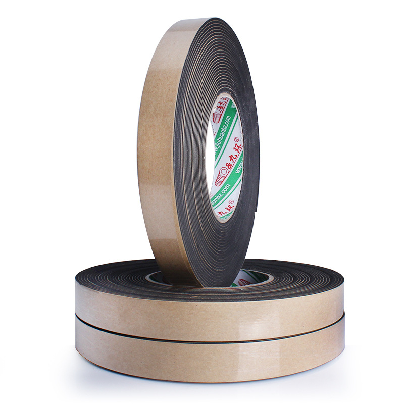 2mm negro cinta de espuma EVA anticolisión tira de sellado esponja de espuma EVA de una sola cara de espuma de cinta adhesiva troquelado