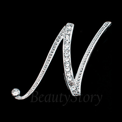 Broche de letras inglesas incrustadas en diamantes deseo Comercio exterior popular broche de metal de todos los partidos collar de la insignia de los hombres hebilla Pin image 21