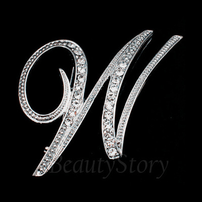 Broche de letras inglesas incrustadas en diamantes deseo Comercio exterior popular broche de metal de todos los partidos collar de la insignia de los hombres hebilla Pin image 30