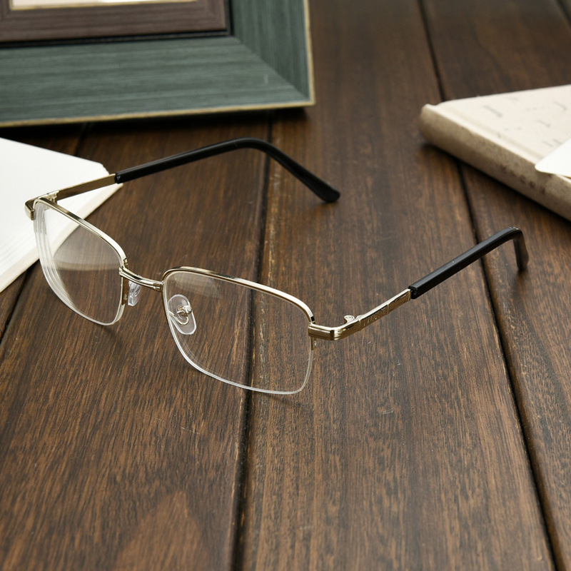 Height half frame finished myopia glasses metal resin sheet light myopia glasses frame 600 700 1000 degrees
