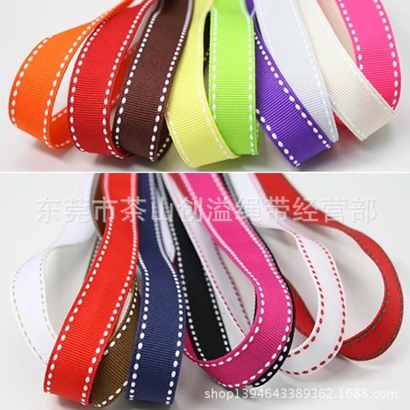 现货9MM~38MM两边跳点彩色横纹环保优质涤纶跳点织带服装饰品辅料
