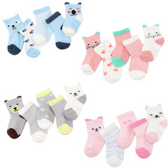 New 21 Spring Mesh Breathable Thin Baby Socks with 3D Ears for Boys and Girls, Cotton Cartoon Children's Socks