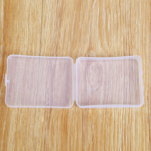 Transparent square PP plastic empty box with lid jewelry makeup puff sample battery packaging box tool storage box