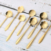 Spoon stainless steel, dessert coffee mixing stick, flowered