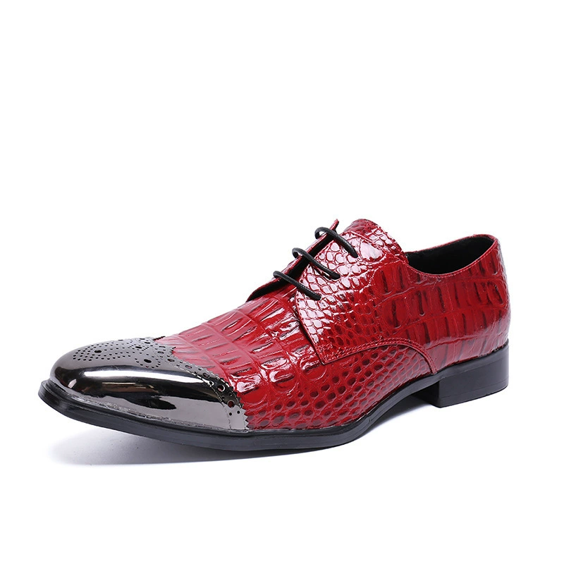 Мужские кожаные туфли, весенние повседневные кожаные дышащие деловые оксфорды на шнуровке в британском стиле ретро, остроносые мужские модные одиночные туфли