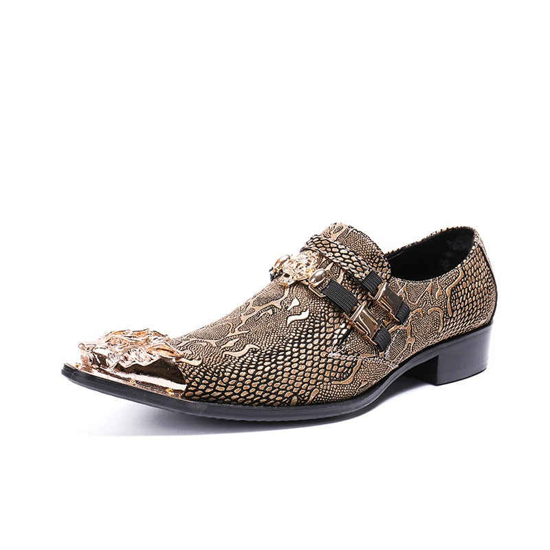 Новые весенне-Летние кожаные туфли золотистого цвета в британском стиле, мужская повседневная обувь, модная мужская обувь, модная Однослойная обувь