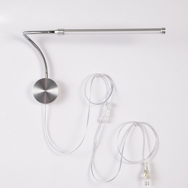 Lámpara de pared LED de 6W para lectura y estudio en la habitación interior, iluminación para el hogar con interruptor, enchufe y cable, montada en la pared, diseño sencillo.