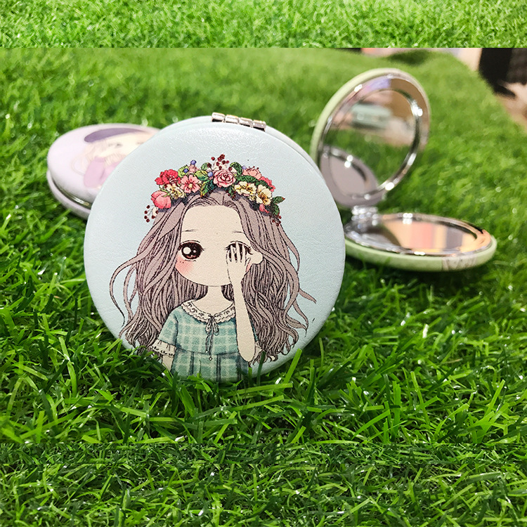 Espejo de pan de dibujos animados macaron lindo maquillaje espejo creativo wechat moda pequeño espejo regalo Taobao Venta caliente