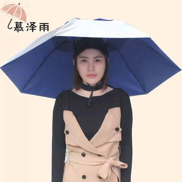 Three-fold black rubber head umbrella cap outdoor sunscreen ultraviolet fishing umbrella umbrella Tea hat wholesale