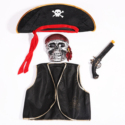 Pirates of the Caribbean gun Halloween props pirate knife pirate eye mask wig pirate vest pirate cosplay