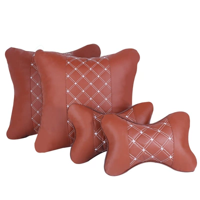 Lumbar Support Car Seat | Headrest - warm-orange-one-headrest