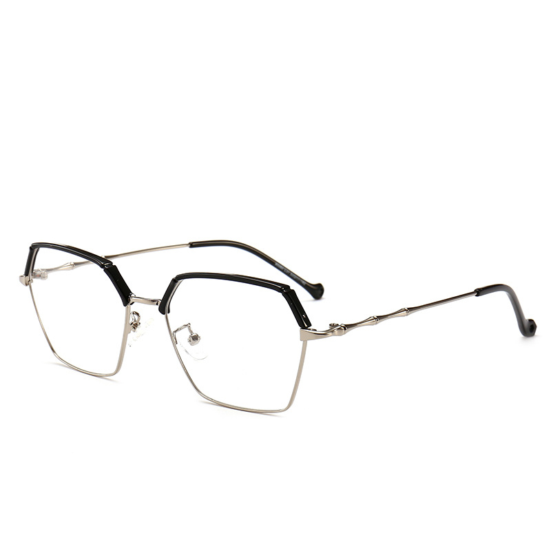 Gafas retro marco de los hombres de estilo coreano gafas lisas de moda de las mujeres medio marco redondo cara miopía marco terminado gafas marco 90060 image 4