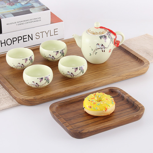 Japanese rectangular tray hotel restaurant tea tray home tea cup cup tray cake coffee tea tray