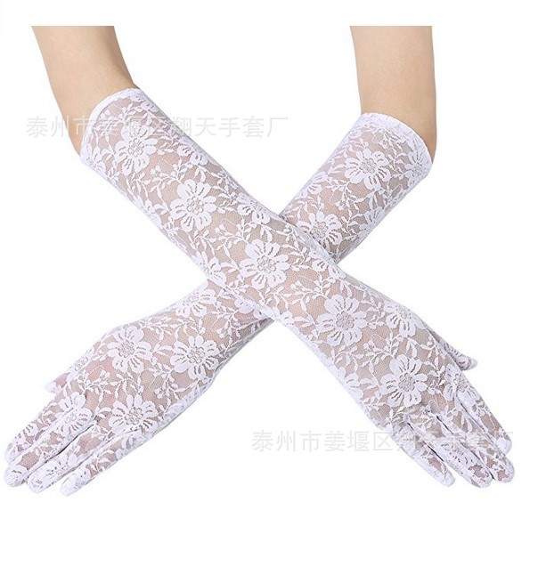 Guantes largos para mujer de encaje de moda al por mayor