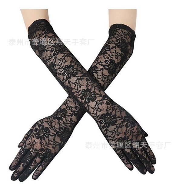 Guantes largos para mujer de encaje de moda al por mayor