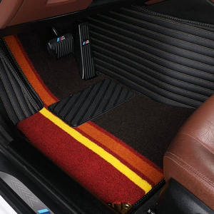 Бесплатная доставка 288 Yuan Color Strip Double -Layer Carpet Daquan Encircleding Car Foot Pad Special Car Специальная кожаная обстановка
