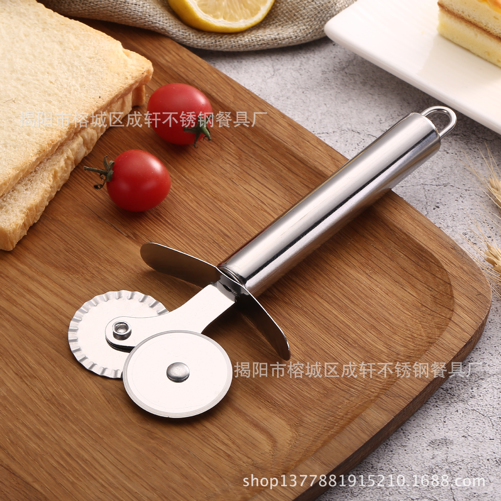 Cocina creativa herramientas para hornear cuchillo de pizza de acero inoxidable pala de pizza herramientas para hornear pizza