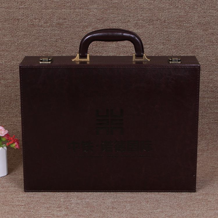 厂家直销皮质交房盒房地产手提钥匙盒文件资料包装盒手提交房礼盒