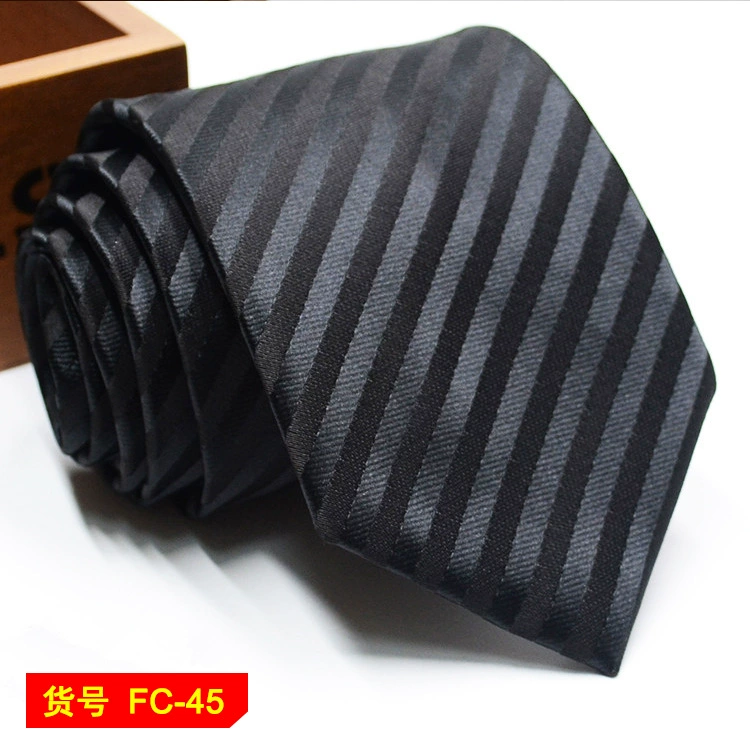 Men's tie wholesale new spot business solid color striped 8C arrow blooming tie can be added to LOG