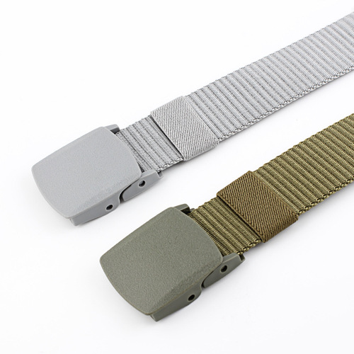 New outdoor plastic buckle imitation nylon sports women's canvas wide belt men's casual belt tactical pants belt