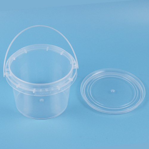 Factory direct sales PP transparent food packaging bucket small bucket plastic bucket 300ml portable small drum