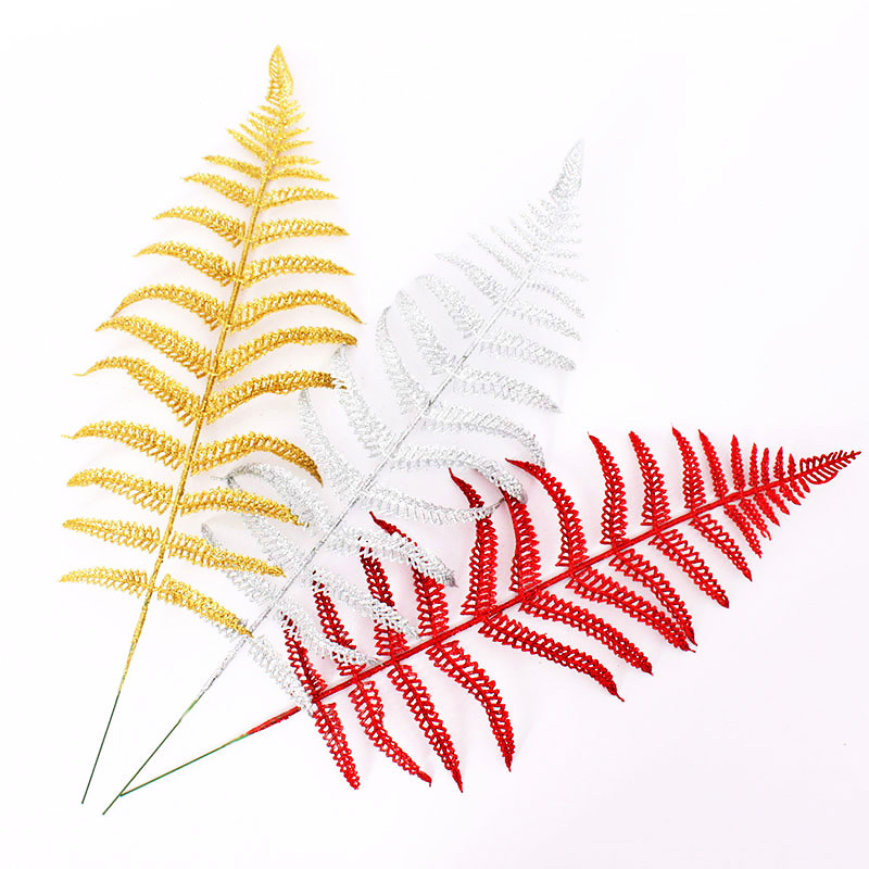 Factory hot Christmas decorative Christmas tree plug -in golden shallots powder Persian leaves, fake leaves home atmosphere decoration 2