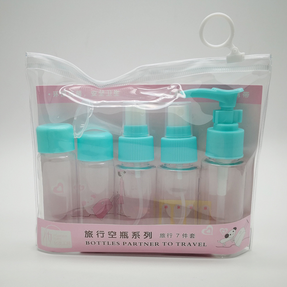 Juego de 7 piezas de botellas vacías de viaje - Botellas dispensadoras para perfume y cosméticos, juego de botellas de spray - Juego de viaje