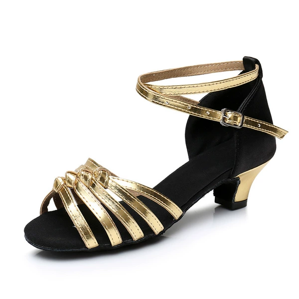 Black plus gold 4 cm small heel