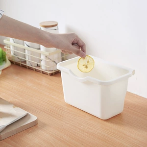 Kitchen Mini Trash Can Wall Mounted Storage Box Cabinet Door Hanging Square Plastic Desktop Trash Can Small Home Use