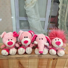 扑克系列 狮子兔大象熊仔25CM 抓机娃娃专用粉色毛绒玩具生日礼物