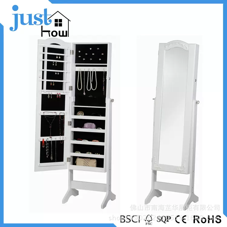 欧式卧室穿衣镜 工厂 落地镜试衣镜 亚马逊同款卧室珠宝镜柜