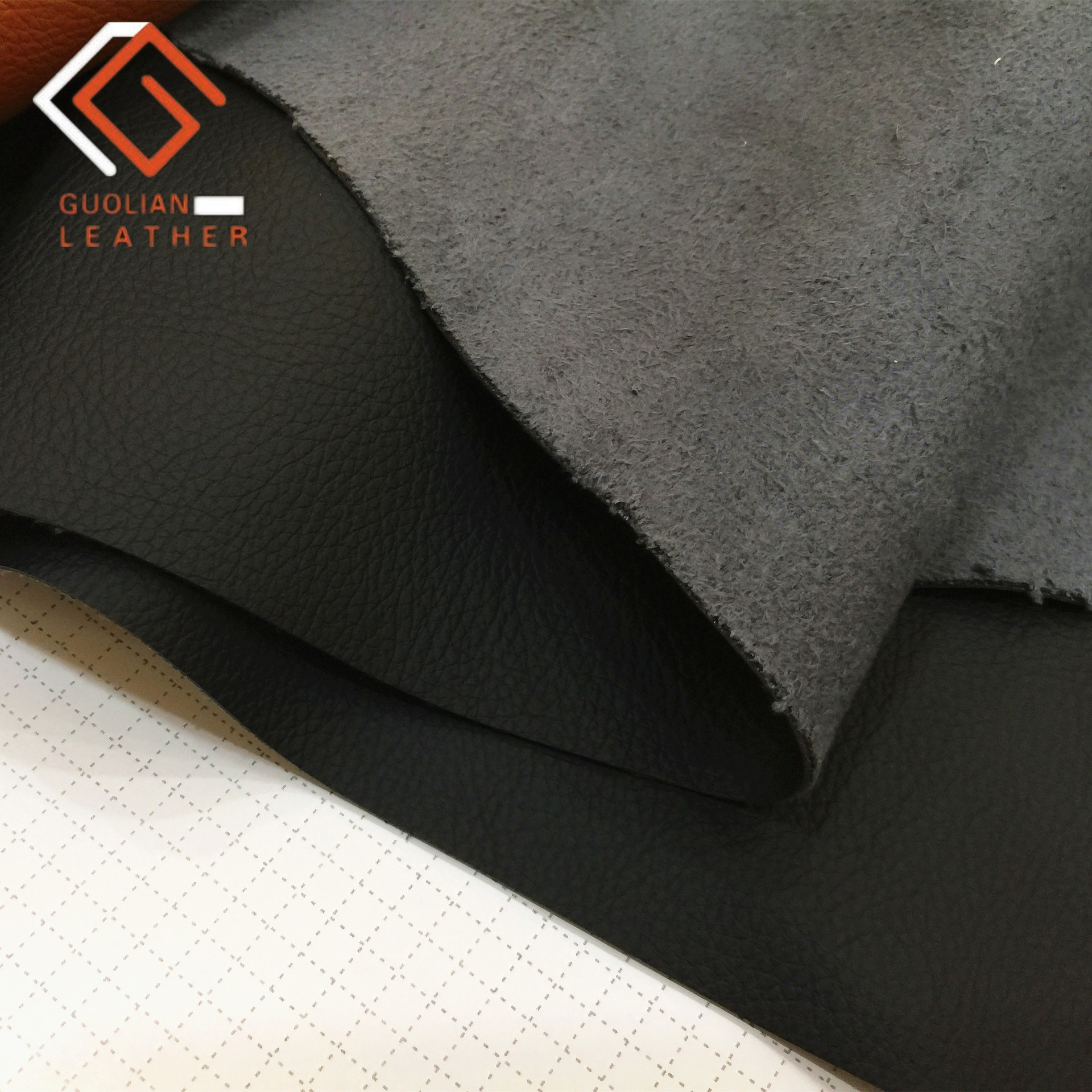 国联现货 半pu皮革荔枝纹仿真超纤家具沙发汽车内饰面料革