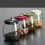 日式透明玻璃花茶茶叶罐