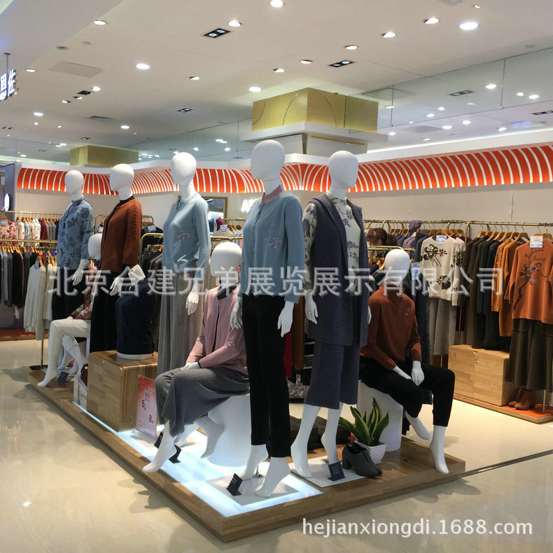 铝合金展示柜旋转展示柜展示架服装展示柜透明防尘鞋包饰品陈列台