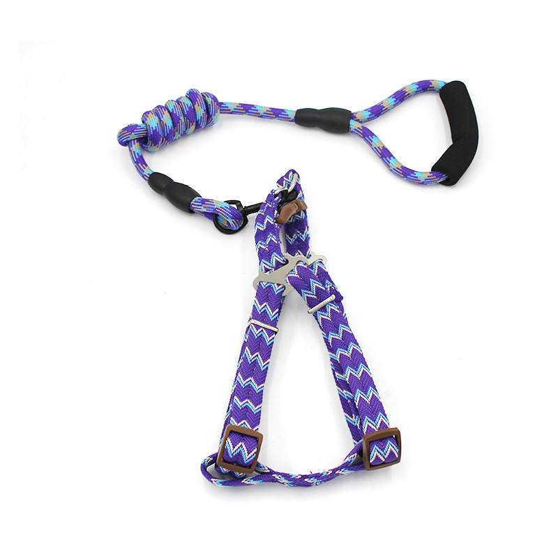Para mascotas correa de nylon hilo pecho traje perro cuerda gato cadena collar suministros en stock al por mayor