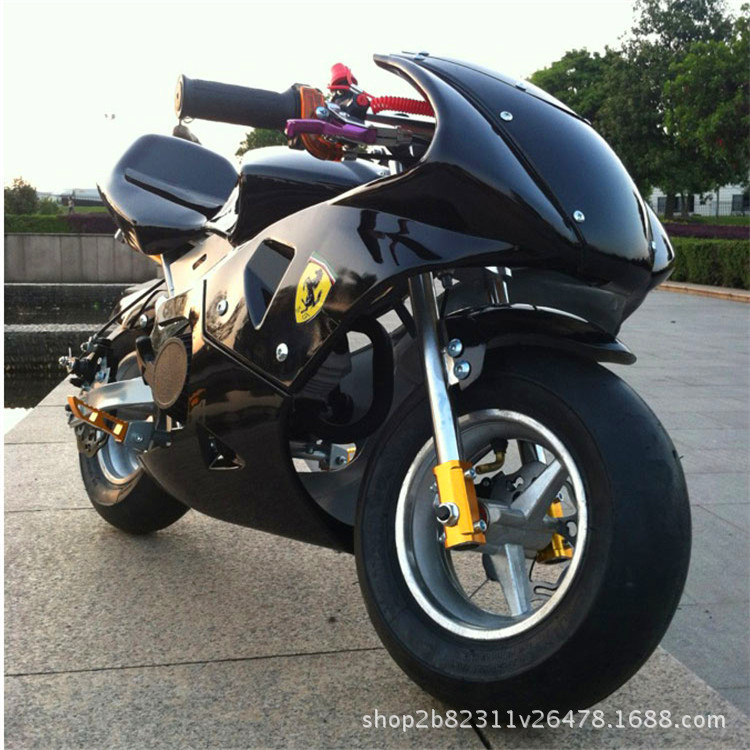 Four-stroke Double Headlight Mini Small Motorcycle Elevated Off-road sports car 49CC Pee Race Gasoline for Adults and Children Outdoor