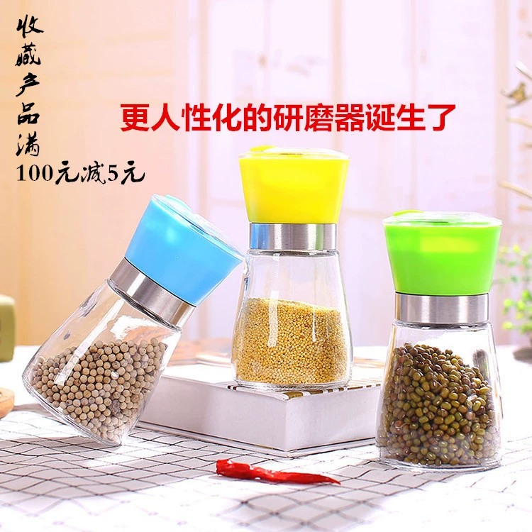 Черный Перец мясорубки ручной измельчения бутылка Многофункциональный приправа бутылка стекло керамический сердечник Перец мясорубки Новый