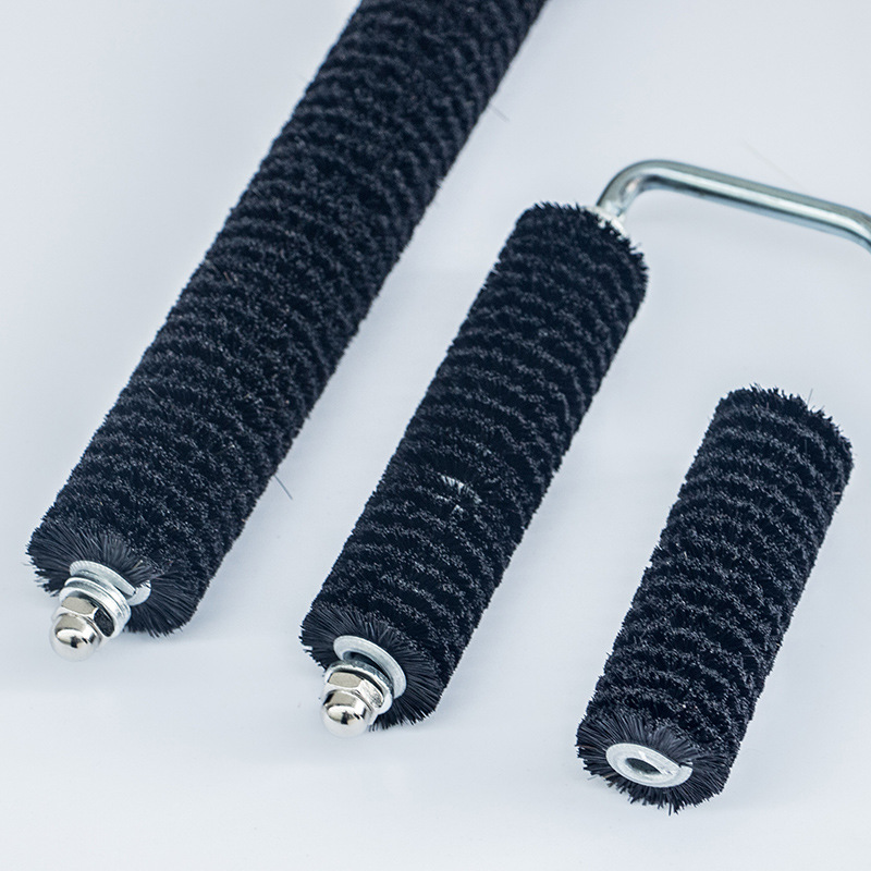 cepillo de rodillo de fibra de vidrio personalizado cepillo de rodillo de cerdas de pelo negro especial de fibra de vidrio herramienta de pasta de mano rodillo de desespuma