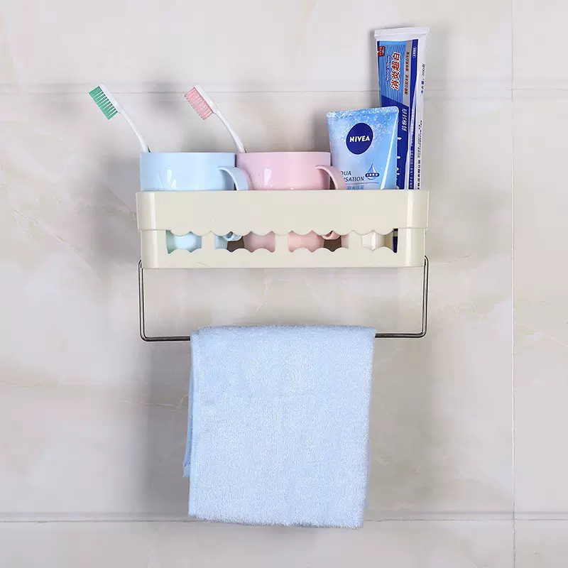 墙壁贴带钩置物篮 强力魔力贴四方收纳篮大号 新产品江湖地摊热卖