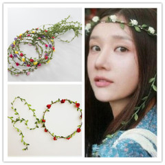 韓国の髪飾りのボヘミアンビーチのバラの花のカチューシャの花嫁の藤の花の輪の手作りの髪飾りのバッチ