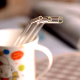 玻璃吸管透明弯管耐高温弯头吸管成人奶茶粗管厂家销售纸盒套装