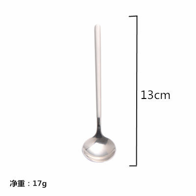 13cm 작은 원형 스푼 실버 (샌드 블라스팅)