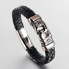 Woven bracelet stainless steel for black leather, Aliexpress